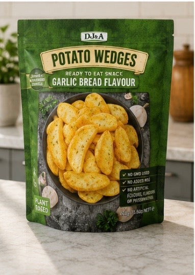 DJ&A Potato Garlic Bread Flavour Wedges 450g