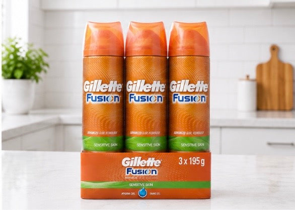 Gillette Fusion Proglide Sensitive Shave Gel 3pk