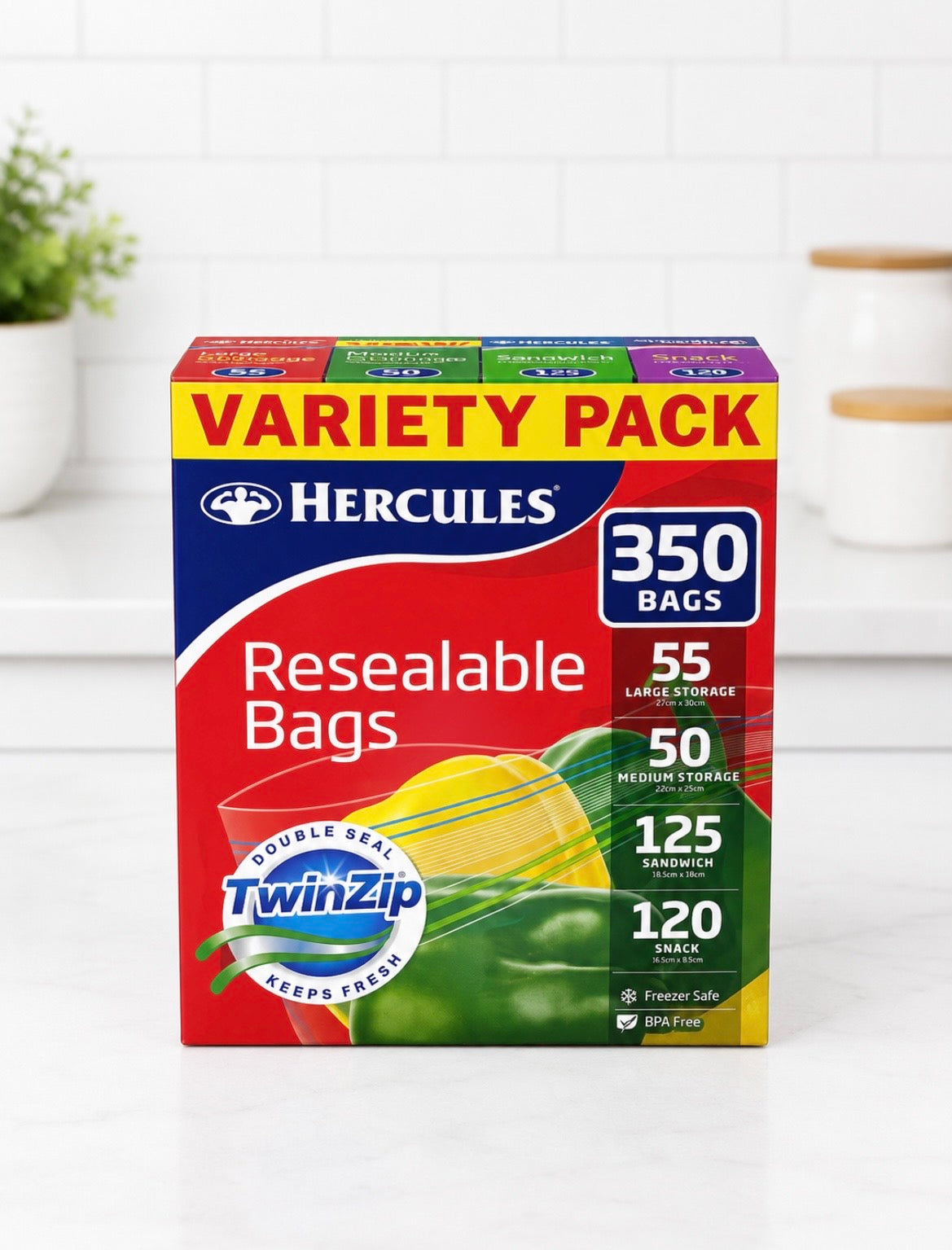 Hercules Resealable Bags Variety 350 CT