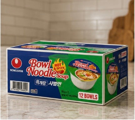 Nongshim Bowl Noodle Hot & Spicy 12x100g