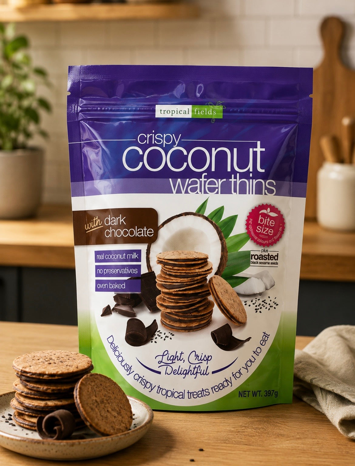 Tropical Fields Coconut Wafer Thins 397g